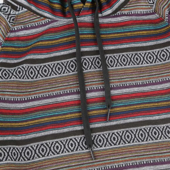Men's T-Shirt with Vibrant Colorful Striped and Casual Hood Design - Picture 4 of 7